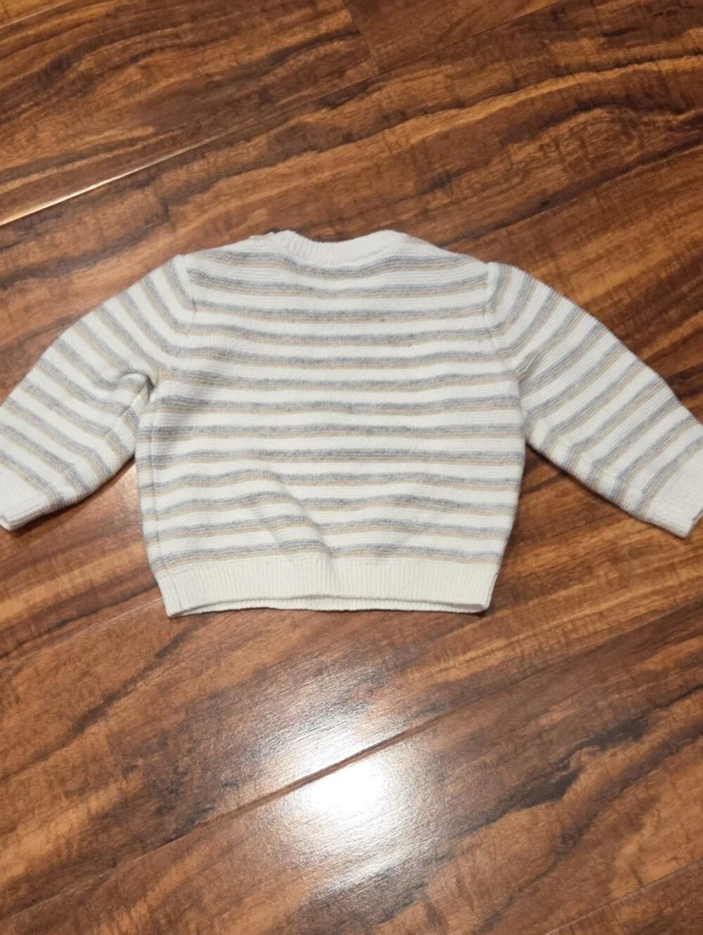 Janie and Jack EUC 3-6 Months Ivory/Tan/Gray Striped Sweater and Pants Set